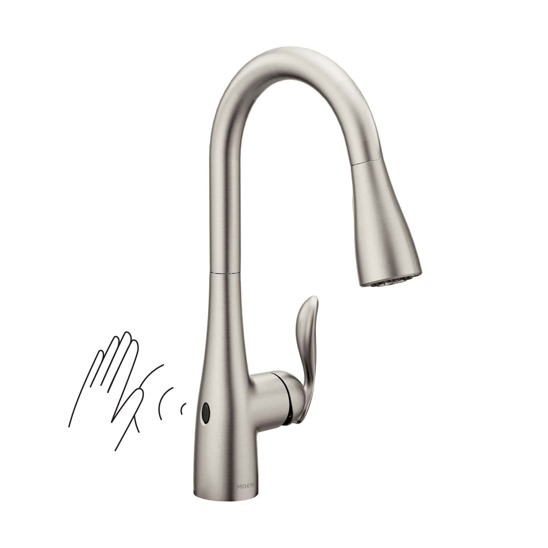 Moen 7594EWSRS Arbor Motionsense Wave Sensor Touchless One-Handle High Arc Pulldown Kitchen Faucet Featuring Reflex, Spot Resist Stainless