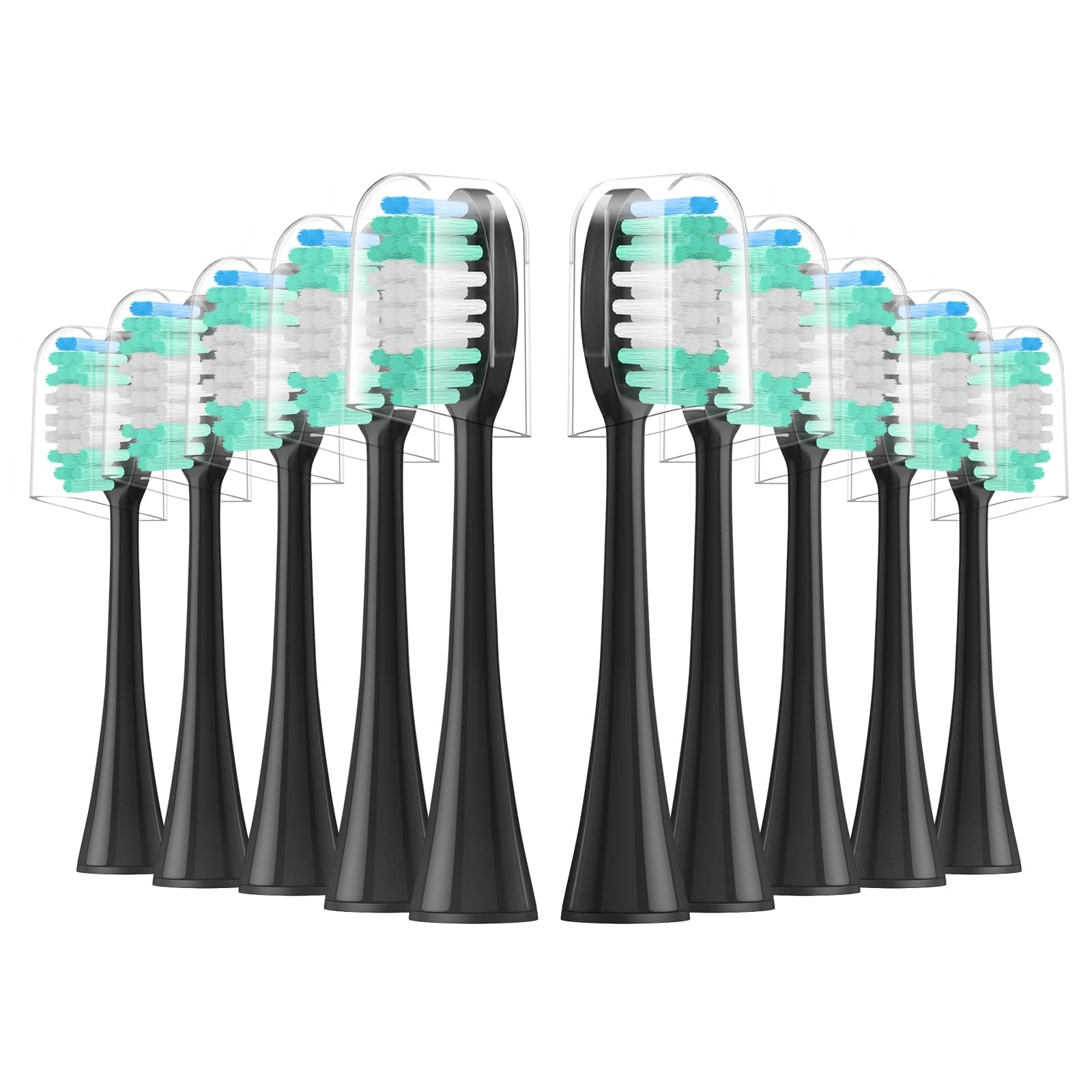 Harobey Replacement Toothbrush Heads Compatible with AquaSonic Black Series, Vibe Series, Black Series Pro,and Duo Series Pro Electric Toothbrush, Pack of 10