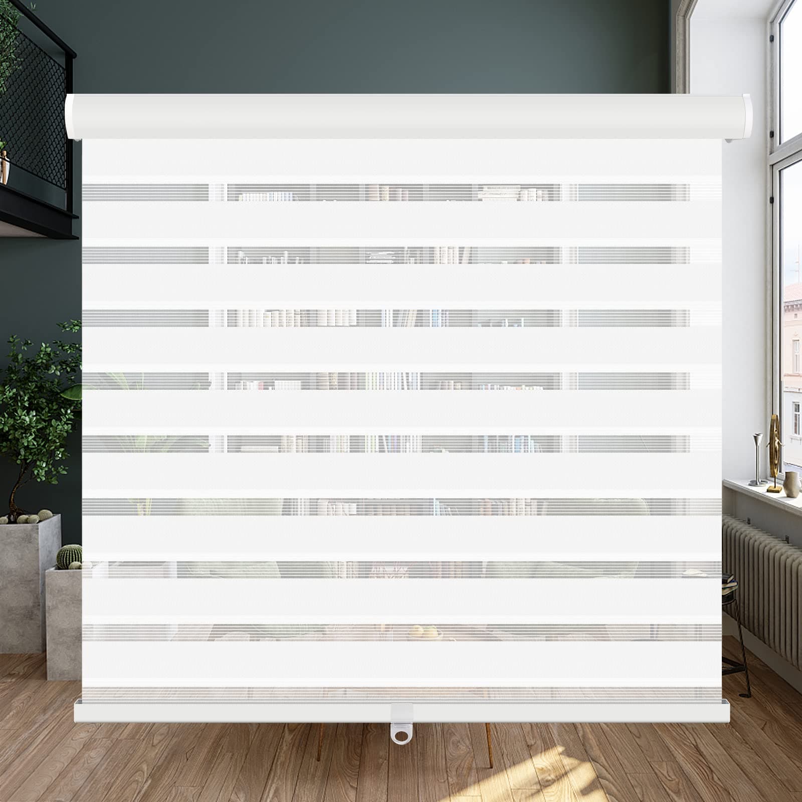 Cordless Zebra Blinds - LUCKUP White Roller Shades
