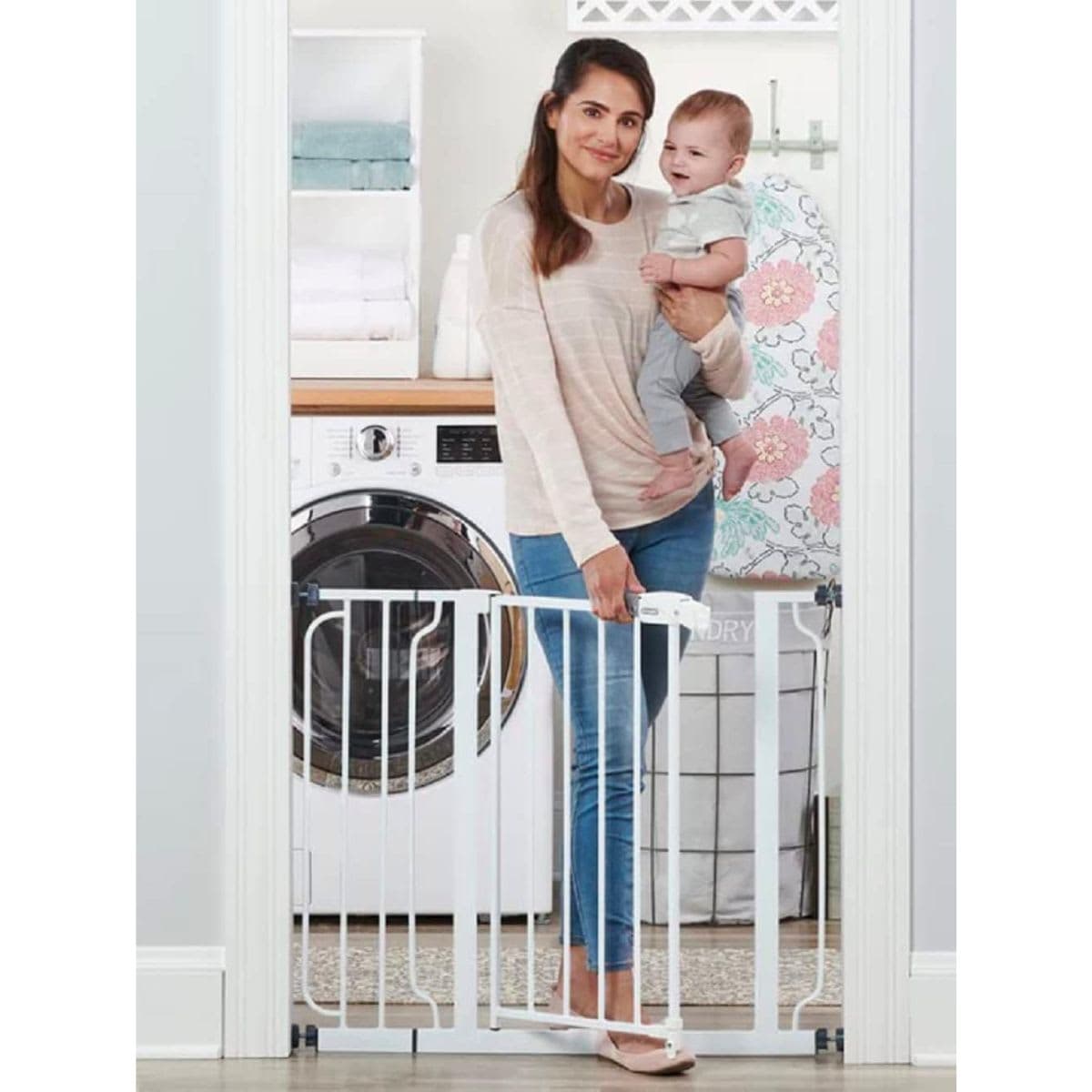 Regalo Easy Step Metal Walk-Through Safety Gate Model 1160DS White 29".
