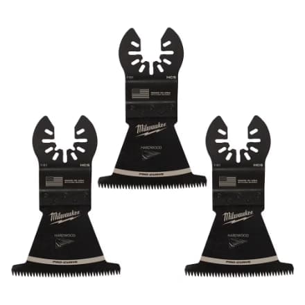Milwaukee Tool 2-1/2-inch Japanese Tooth Hardwood High Carbon Steel OPEN-LOK Oscillating Multi Tool Blade (3 Pack) (48-90-1153)