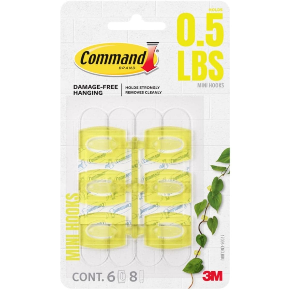 Command Limited Edition Mini Hooks [Removable]: 6-pack (Dragonfruit)