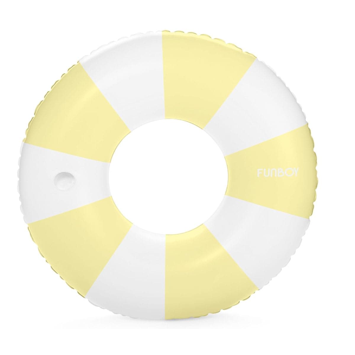 Sun Squad Inflatable Bungalow Swim Tube Yellow White Pool Float 42" Ages 9+