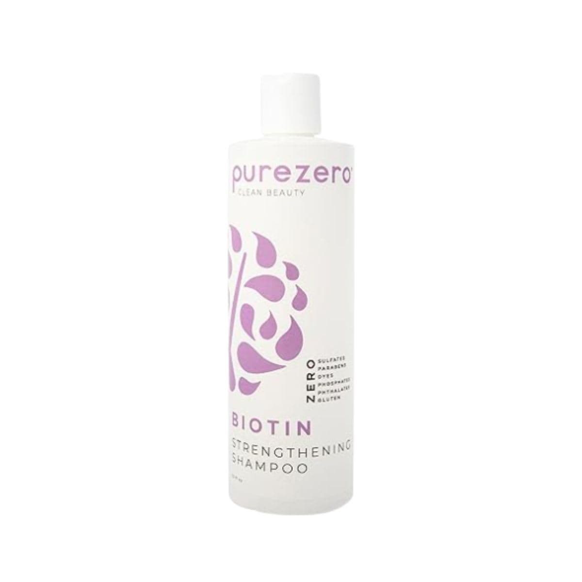 Purezero Biotin Strengthening Shampoo - 12 Fl Ounce - Volumizing, Thicker, Fuller Hair - Zero Sulfates, Parabens, Dyes, Gluten - 100% Vegan & Cruelty Free