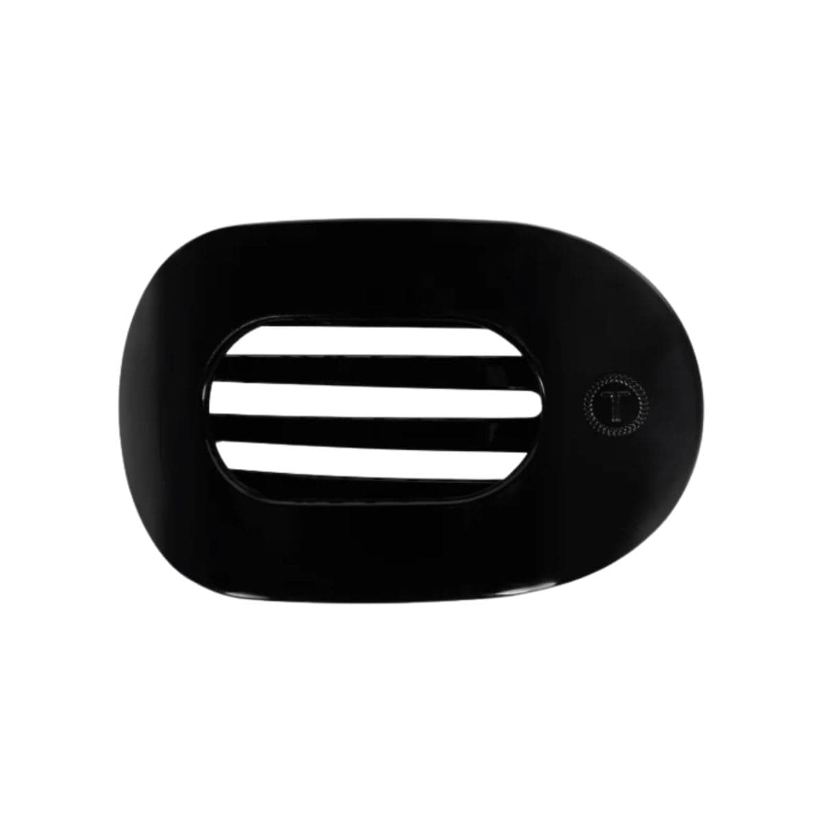 TELETIES Jet Black Large Flat Round Hair Clip