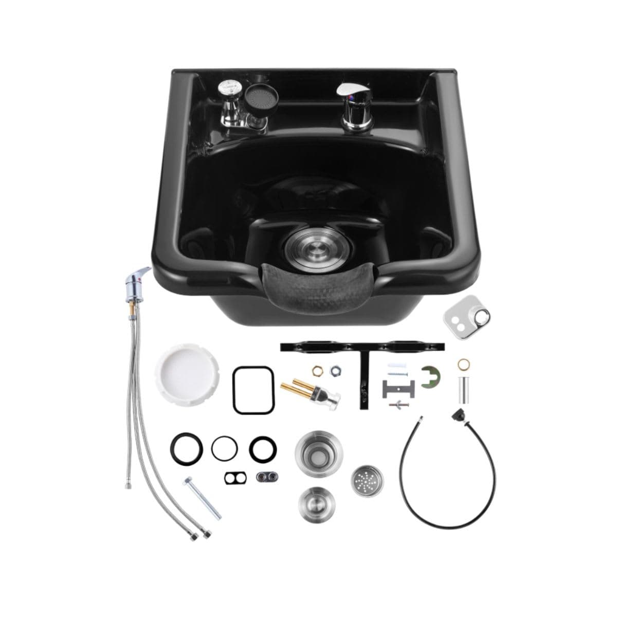 Shampoo Bowl Sink - Happybuy Black ABS Plastic