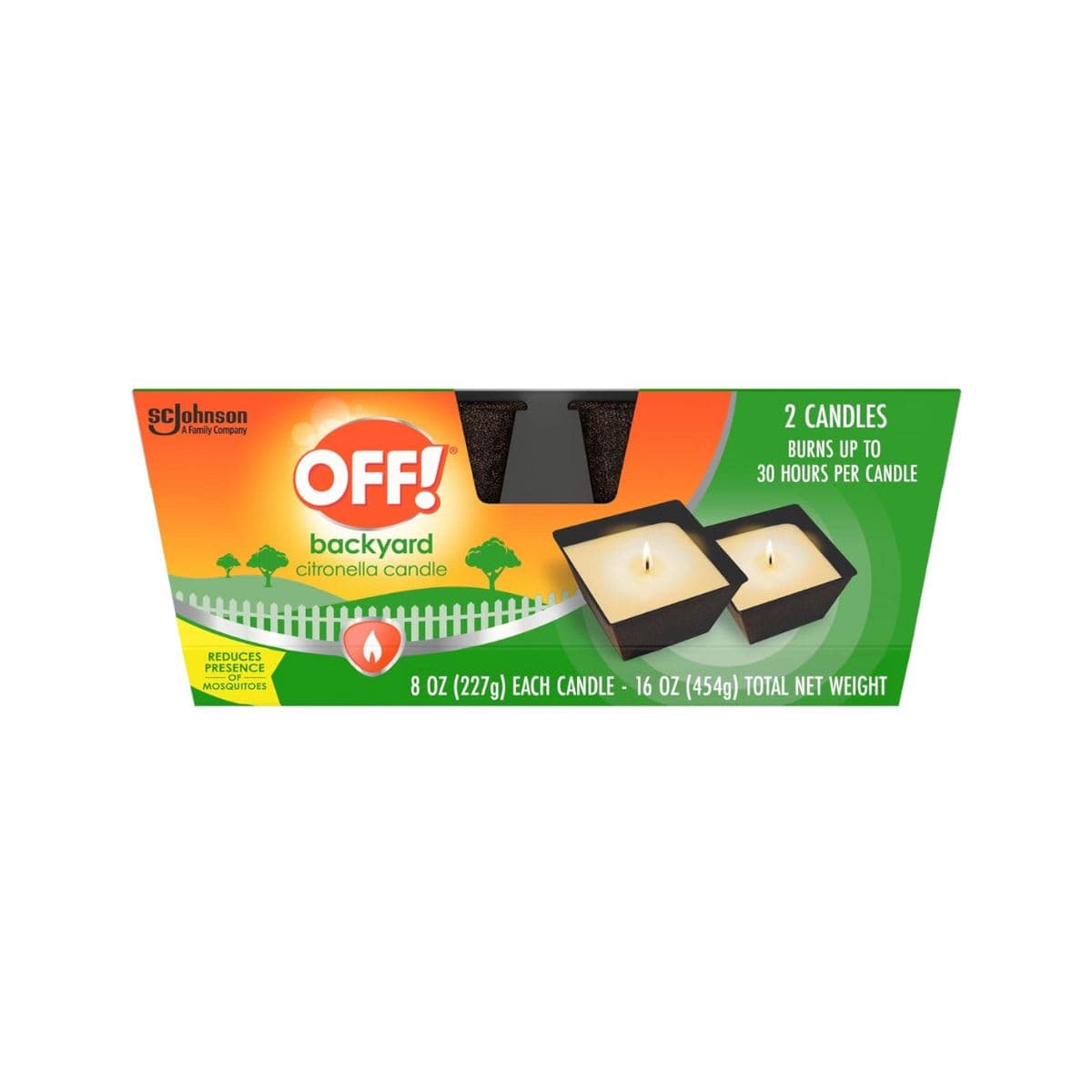OFF! Backyard Citronella Scented Candle, Ambiance Enhancing Centerpiece, Burns for up to 25 Hours, 16 oz (Pack of 2)