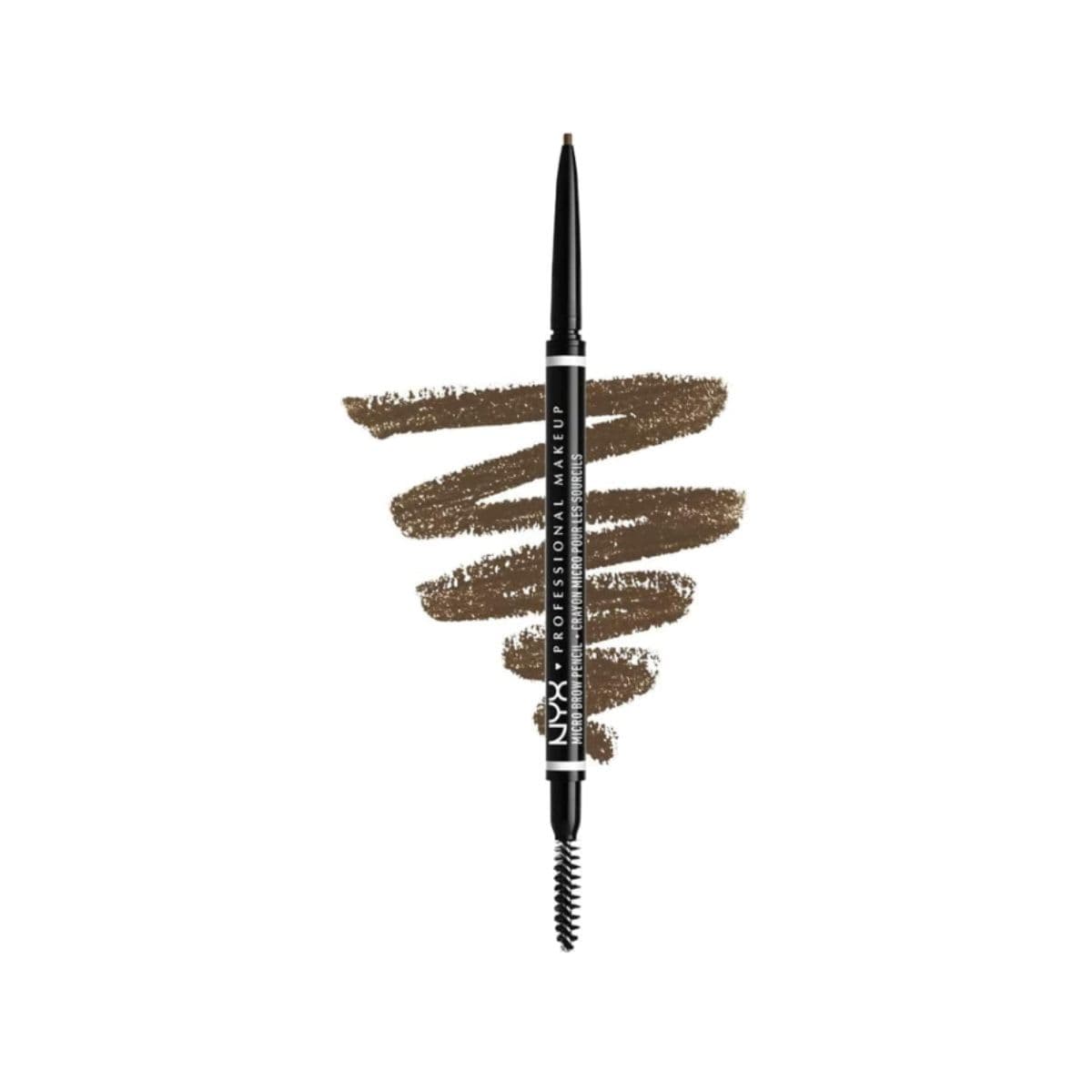 NYX Professional Makeup Micro Brow Pencil, Dual- Ended Eyebrow Pencil, With Integrated Spoolie, For Natural Looking Brows, Vegan Formula, Ash Brown, 0.003 oz - .09g