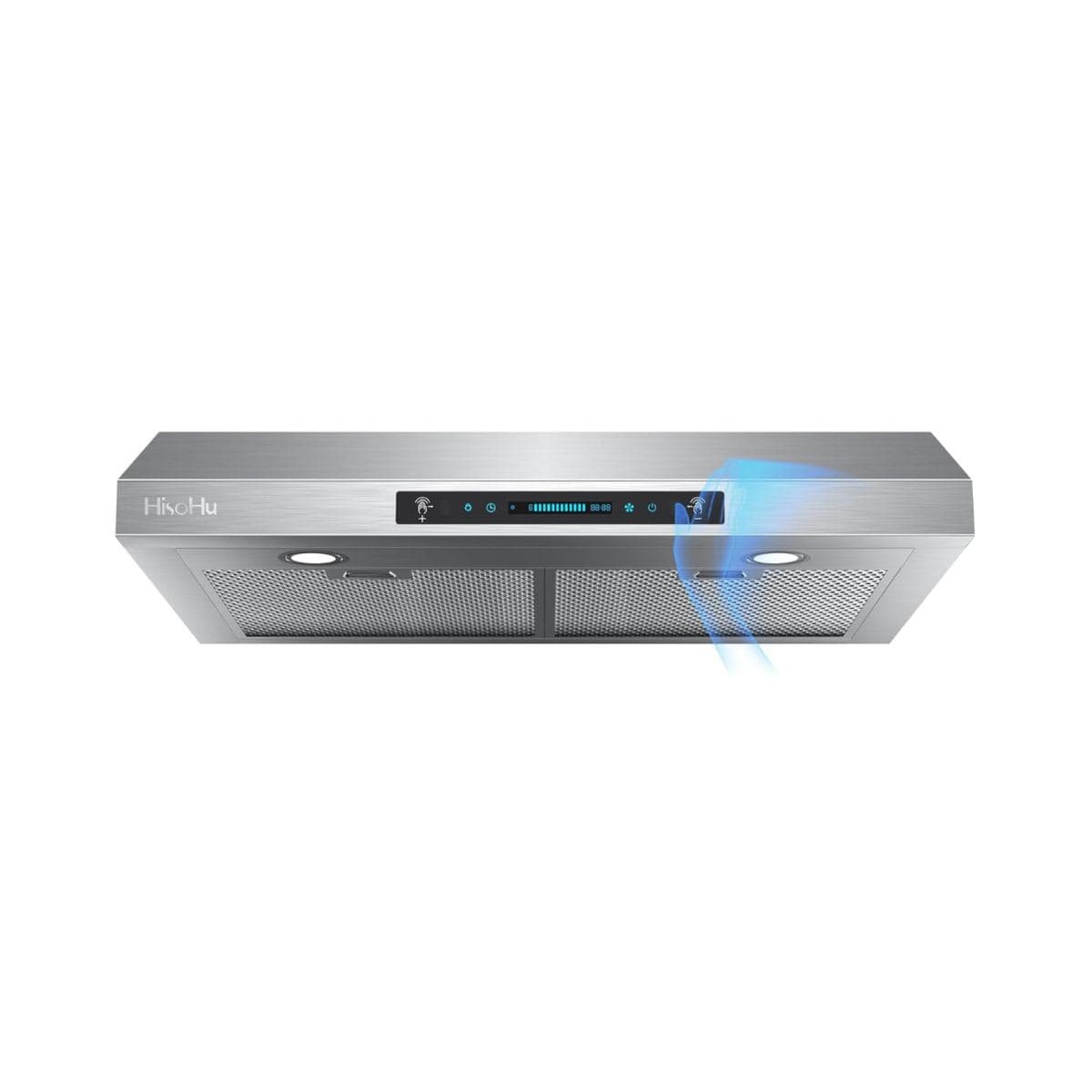 HisoHu 30 Inch Under Cabinet Range Hood with 900-CFM, 4 Speed Gesture Sensing&Touch Control Panel, Stainless Steel Kitchen Vent