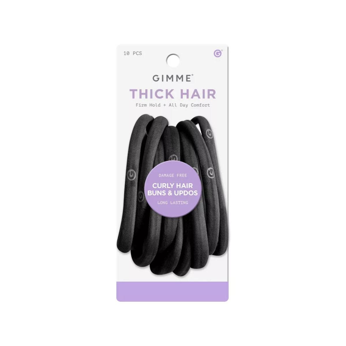 Gimme Beauty Mega Hair Tie Bands - Black - 10ct