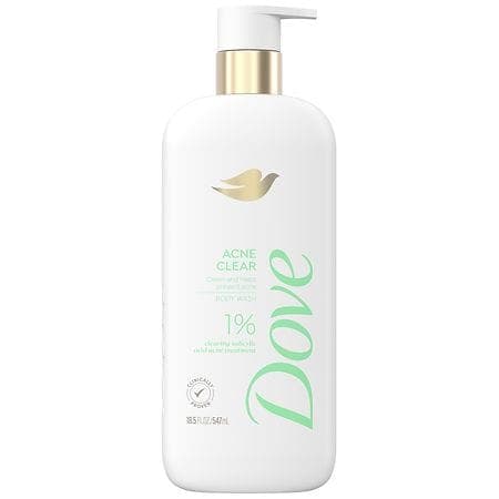 Dove Serum Body Wash with 1% Clearing Salicylic Acid - Acne Clear - 18.5 fl oz: Paraben-Free, Sulfate-Free, Vegan