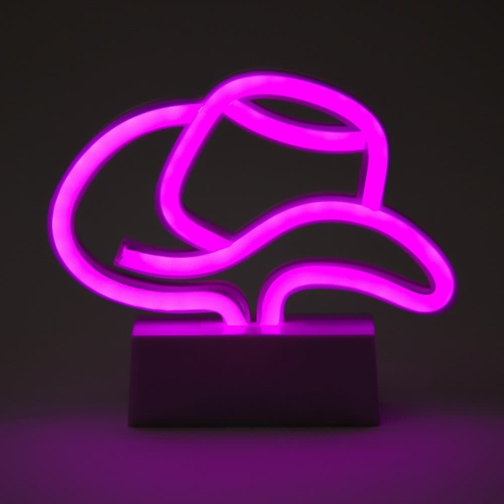 U Brands Cowboy Hat Neon Locker Light - Pink