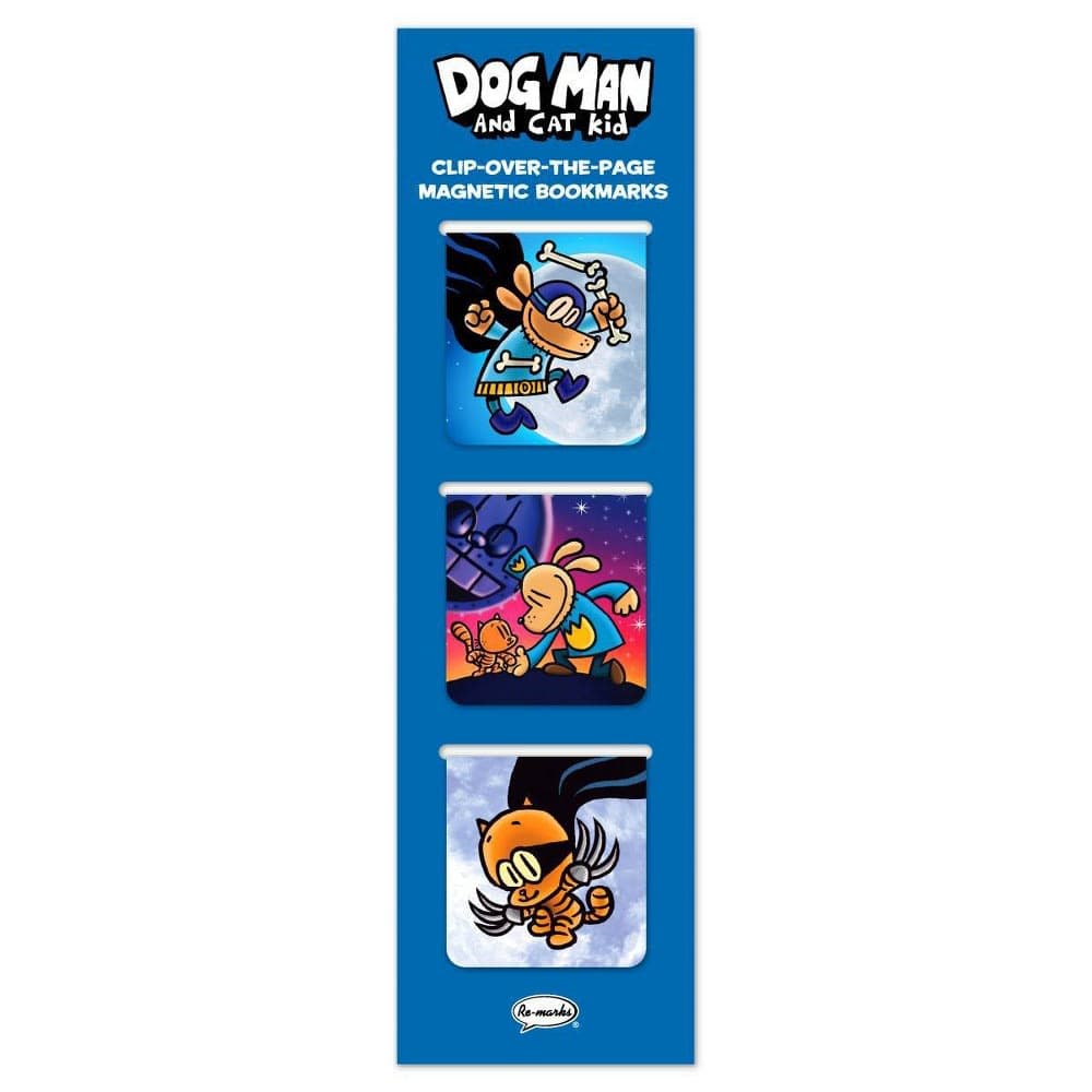 Dog Man Character Magnetic Bookmark Trio