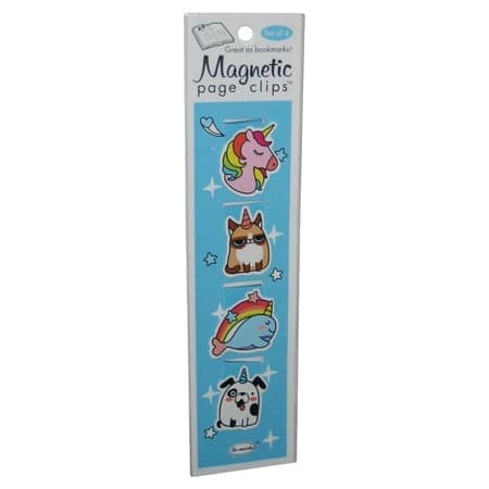 Be A Unicorn Cute Cat Whale & Dog Re-Marks Magnetic Bookmark Page Clips Pack