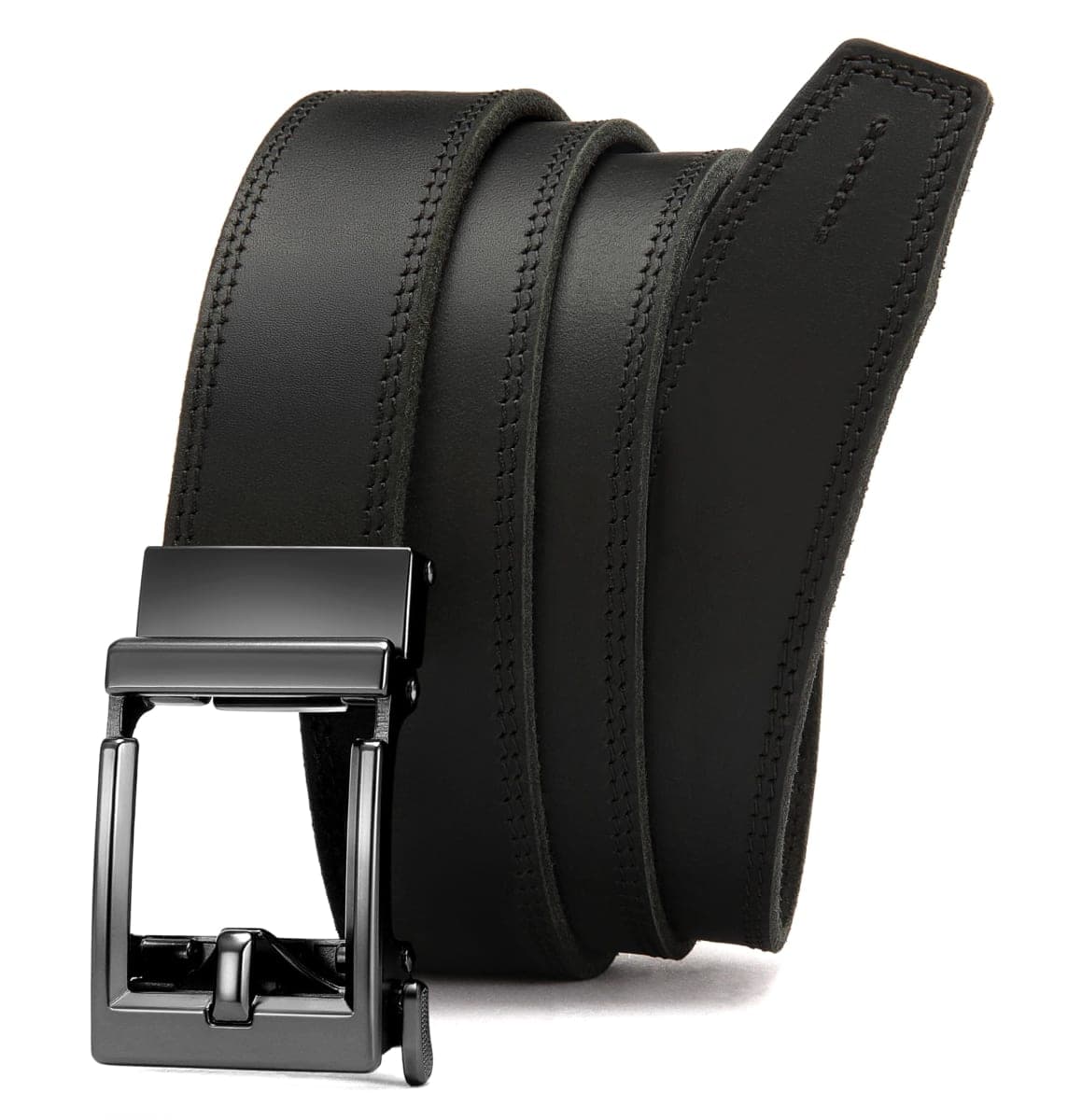 CHAOREN Mens Belts Leather - 35mm Genuine Leather Belt for Jeans - Men Gift for Casual Dress, Full Grain Black, 42
