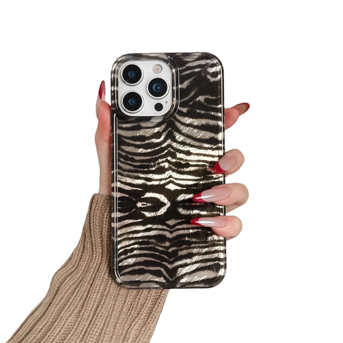 ZUDIISO for iPhone 17 Pro Max Glitter Leopard Print Phone Case, Sparkly Cheetah Animal Pattern Clear Soft TPU Shockproof Protective Cover for Women Girls (Zebra Stripe, for iPhone 16 Pro Max)