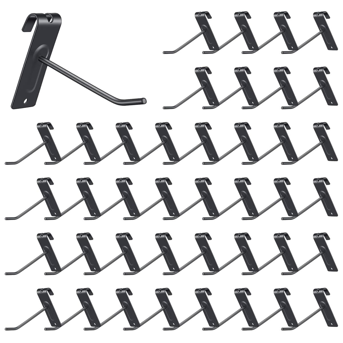 AOZUO 40 Pcs 4 Inch Gridwall Hooks, Display Hooks for Grid Wall Panel, Metal Grid Panel Hanging Hook for Retail Home Workspace Organization Display Storage Gridwall Accessories