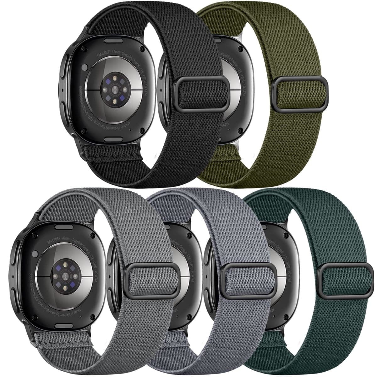 Adorve Stretchy Bands Compatible with Samsung Galaxy Watch 8 Bands 40mm 44mm/Galaxy Watch 8 Classic Band 46mm, Soft Elastic Nylon Fabric No Gap One Click Sport Replacement Strap for Men Women