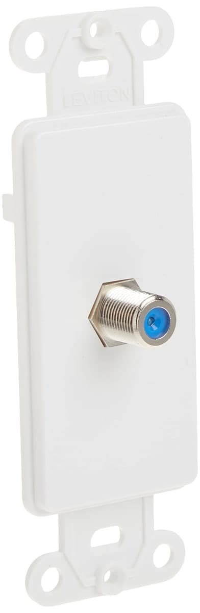 Leviton F Connector, Decora Insert, 40681-00W, White