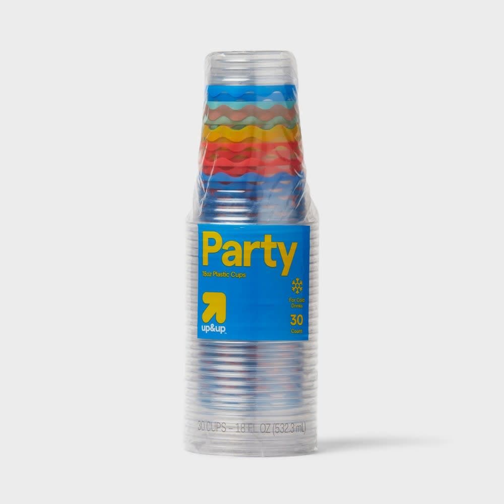Disposable Clear Cup - Colorful Waves - 30ct/18 fl oz - up & up™