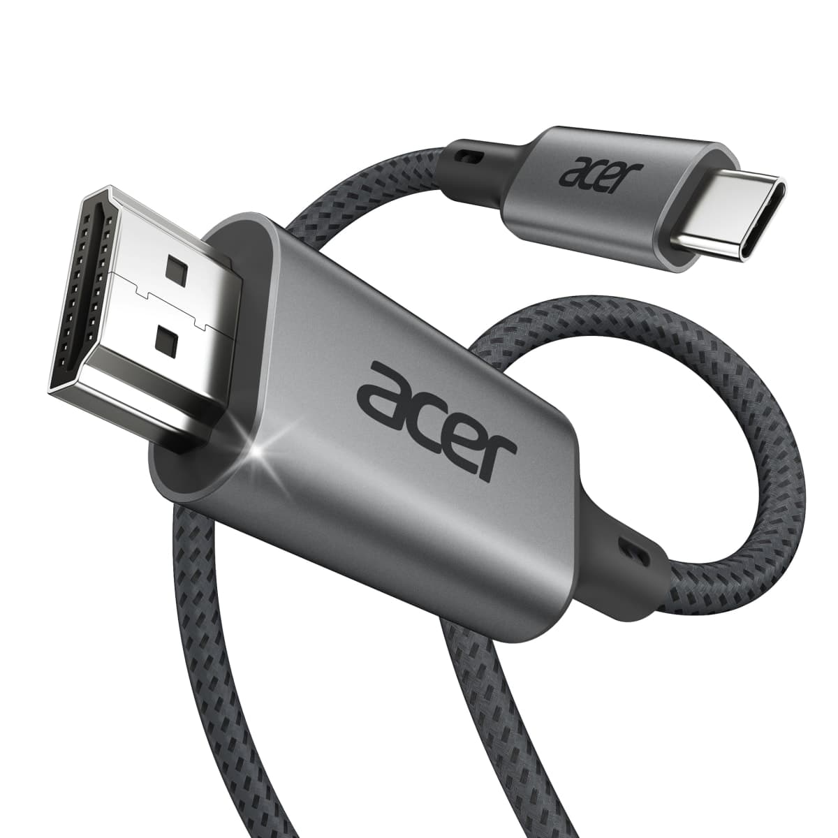 Acer USB C to HDMI Cable 4K@60Hz 6.6FT, Crystal-Clear UHD USB Type C to HDMI Cable, Thunderbolt 4 3 to HDMI Cord Compatible with iPhone 16, MacBook Pro/Air, iPad Pro, Surface Book 2, Galaxy S24