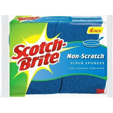 3M Scotch-Brite Sponges: Non-Scratch Scrub Sponge / 4-Pack (Blue)