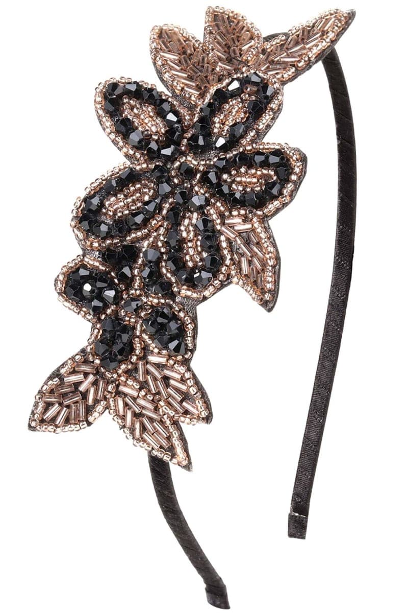 BABEYOND Flapper Headband 1920s Headpiece - Art Deco Headpiece Rhinestone Hair Accessories for Women (Style2-Blue)