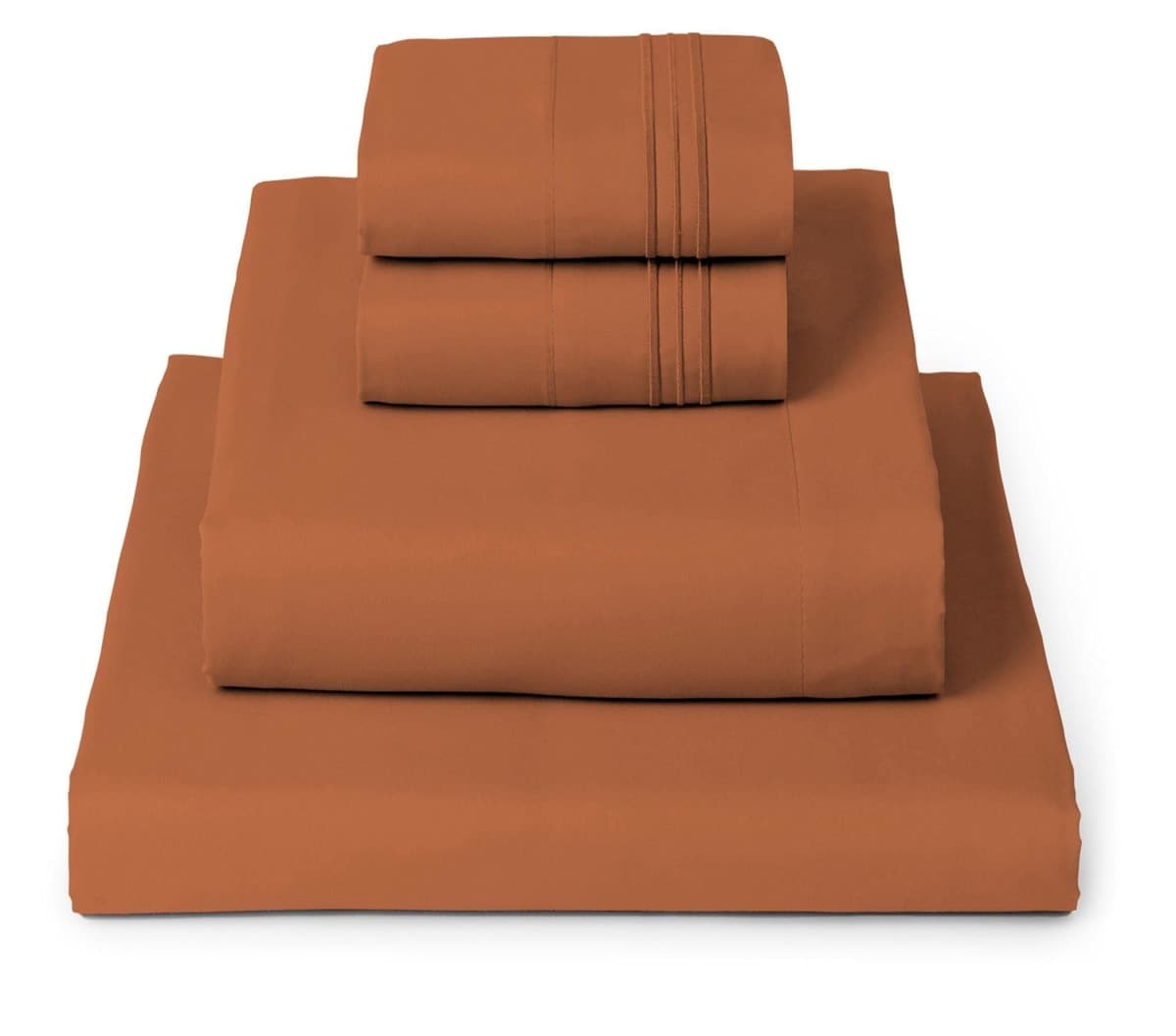 Mellanni King Sheets Set - 4 PC Iconic Collection Bedding - Hotel Luxury, Extra Soft, Cooling Bed Sheets - Wrinkle, Fade, Stain Resistant (King, Terracotta)