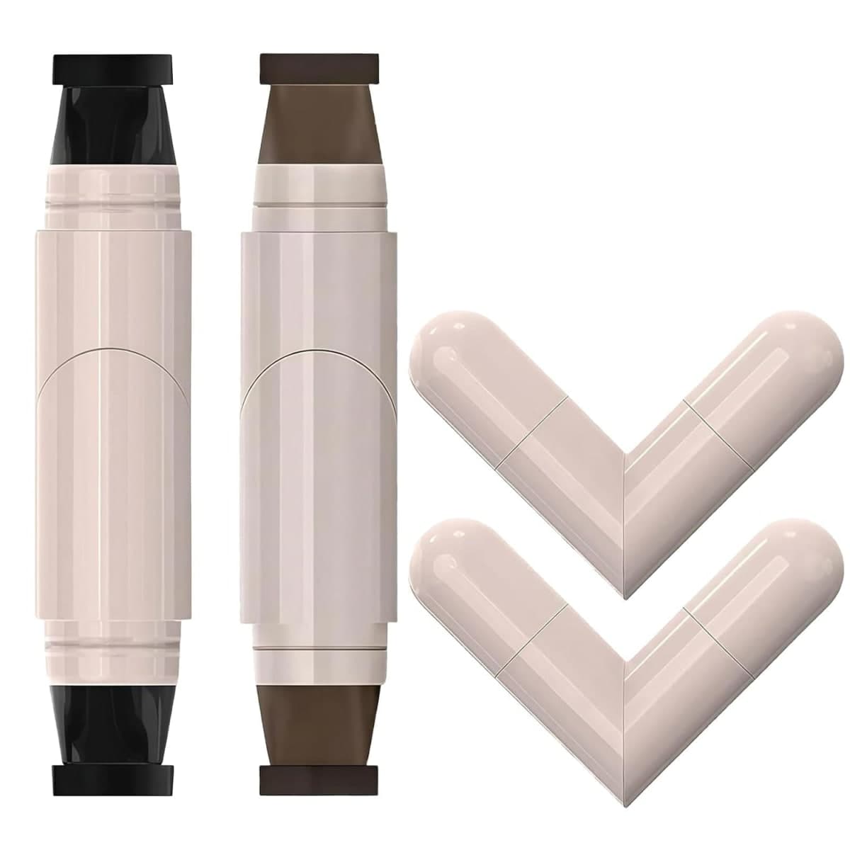 Petansy Double Headed Eyeliner Stamp 2 Colors Waterproof Long Lasting Smudge Proof Liquid Eyeliner Pen Eye Makeup Pen