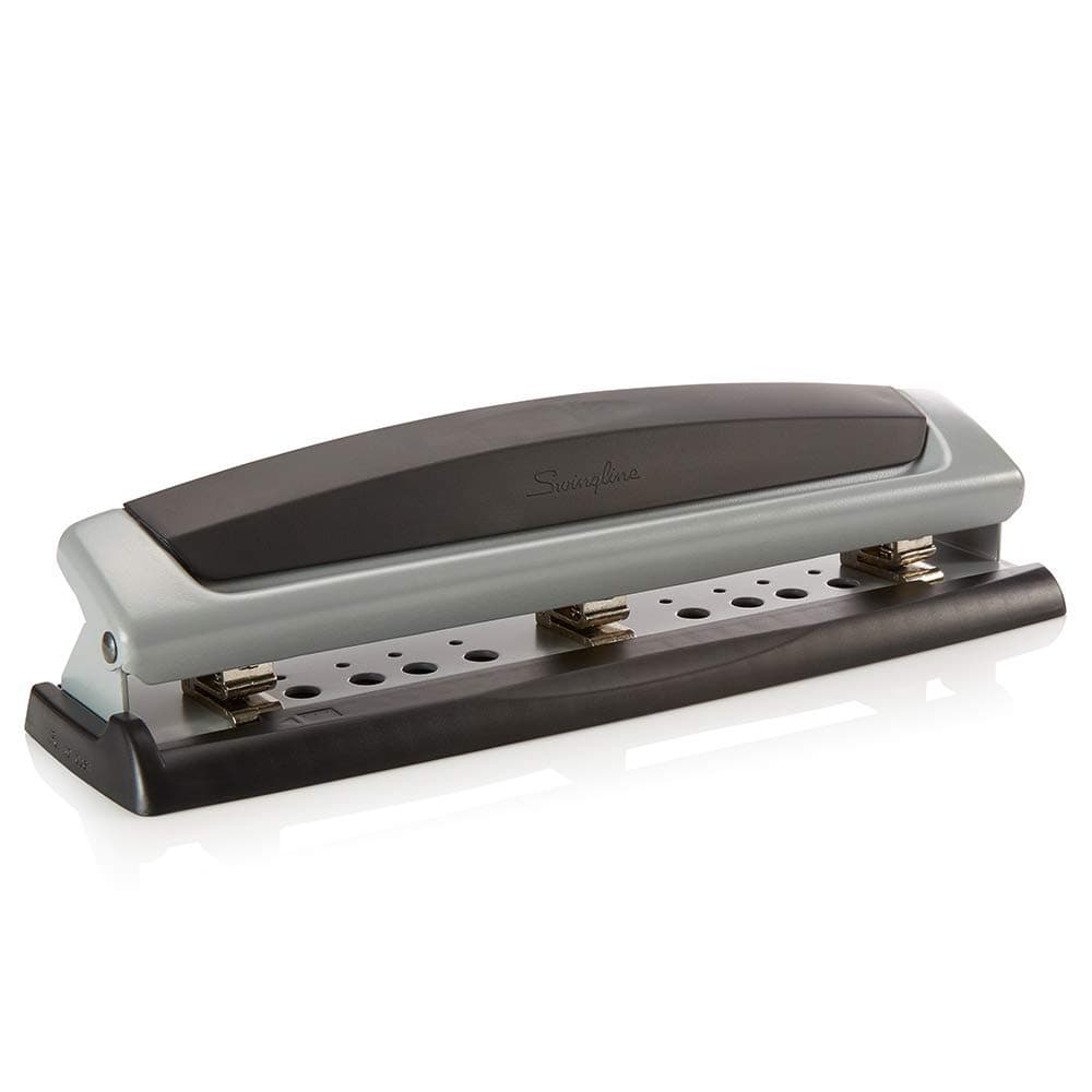 Swingline Desktop Hole Punch, Hole Puncher, Pro Punch, Adjustable, 2-3 Holes, 10 Sheet Punch Capacity, Black/Silver, 2 Pack (A7074066AZ)