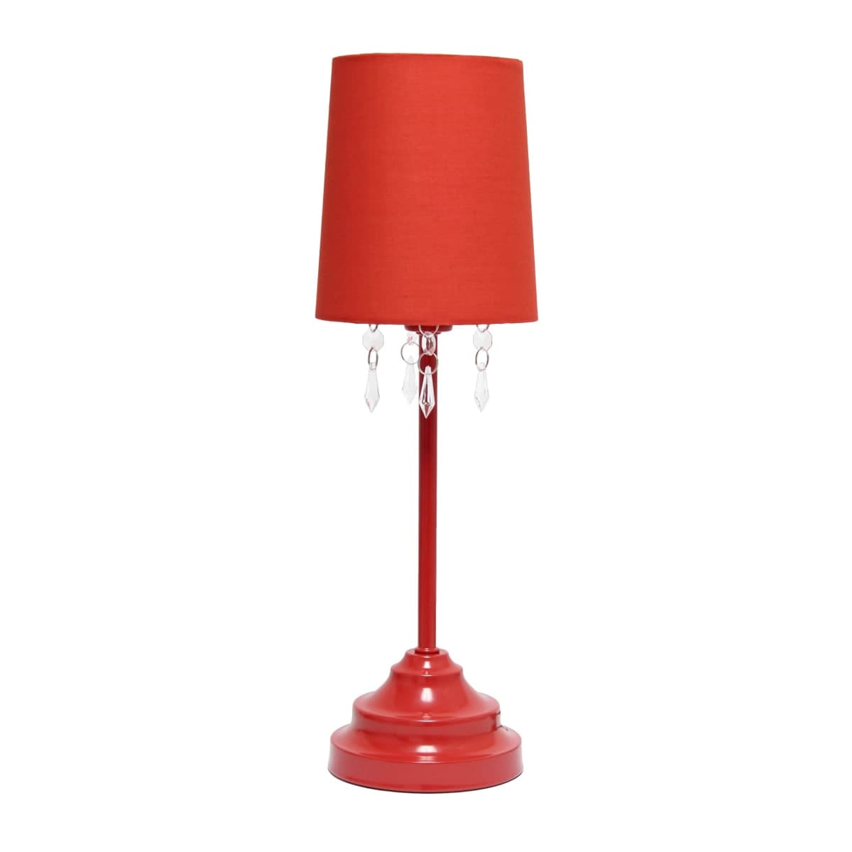 Simple Designs 17.25" Chic and Stylish Crystal Adorned Table Lamp - Red