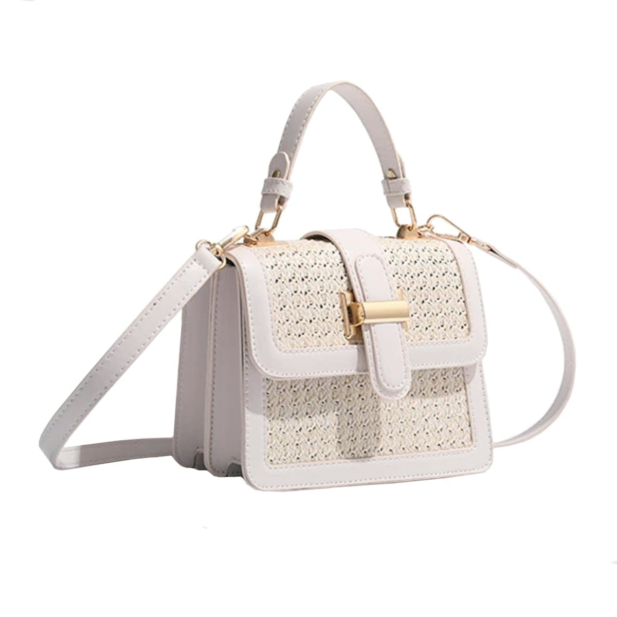 Beach Purse Women Cute Summer Straw Purse Mini Clutch Woven Tote Vacation Handbags Beach Straw Shoulder Bag, Khaki