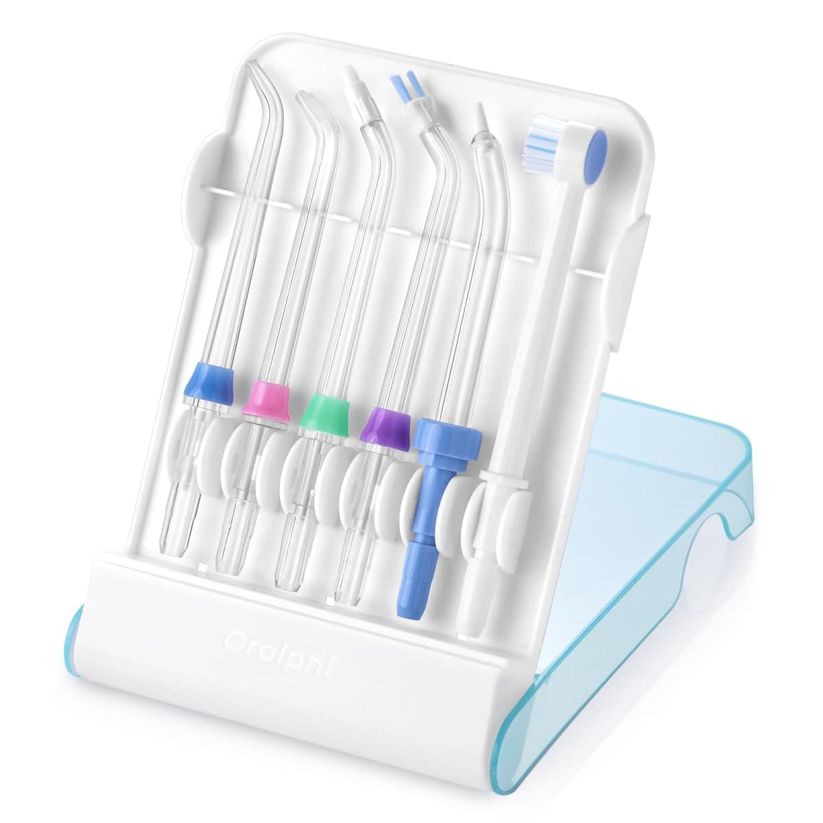 Oralphi Replacement Tips for Waterpik, Water Flosser Replacement Heads Parts for Waterpik Oral Irrigator (6 Tips Different & Storage Case Bundle)