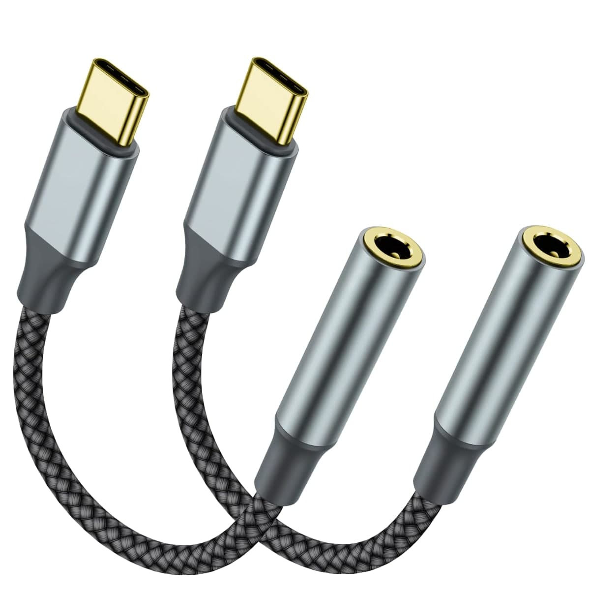 TIPSEAN USB C to 3.5mm Headphone Jack Adapter(2 Pack), USB-C to Aux Audio Dongle Cable for iPhone 17 Pro Max/17 Pro, 16/15 Pro Max, 16/15 Pro, Galaxy S23-S21 Ultra, Pixel, iPad Pro, MacBook (Black)