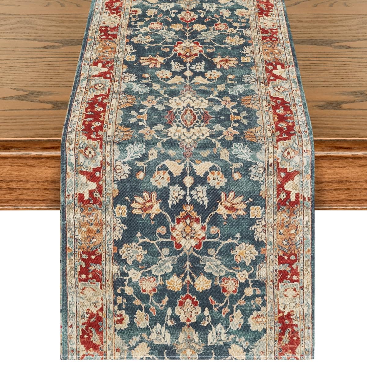 Artoid Mode Boho Bohemia Style Red Table Runner, Country Rustic Farmhouse Magical Fall Kitchen Dining Table Decoration for Home Party Decor 13x108 Inch