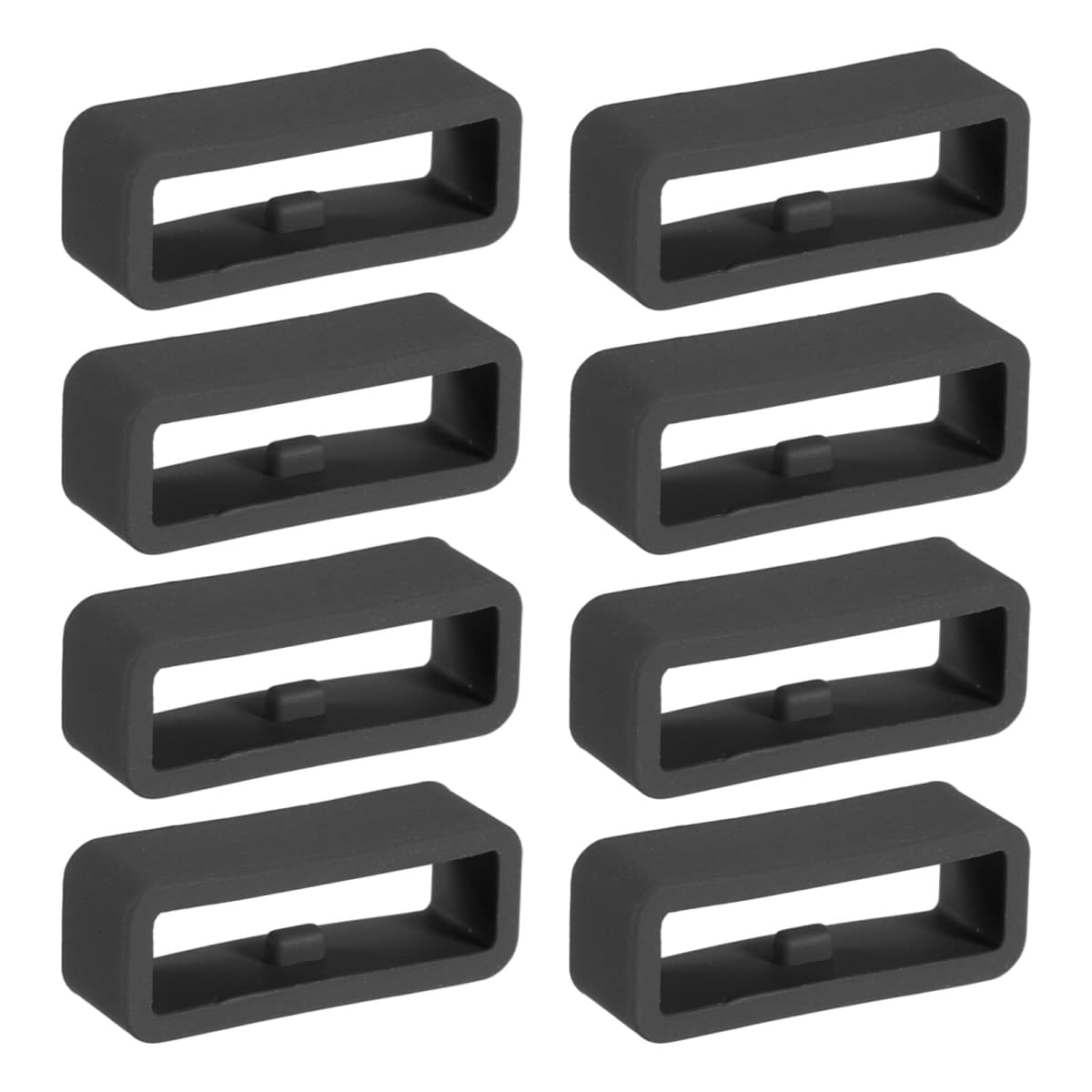 PATIKIL Watch Band Holder Loop, 8 Pcs Universal Silicone Watch Replacement Band Strap Keeper Parts for Smart Sport, Black (20mm)