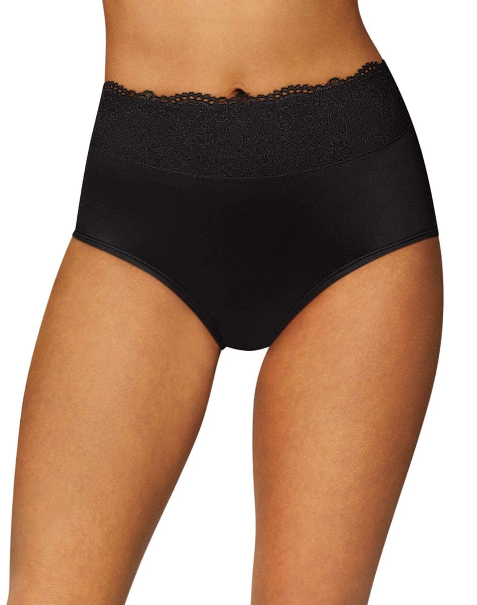 Bali Women's Brief Underwear, Passion for Comfort Women's Panties, Seamless Brief Underwear for Women, Black Lace, 9