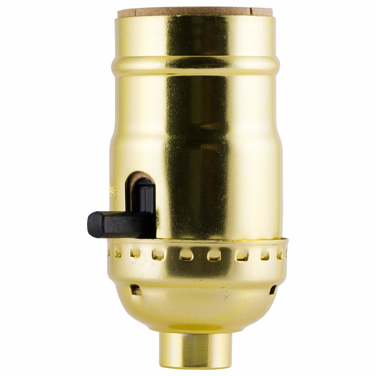 GE, Brushed Gold, 1 Pack, Lamp Socket with Push ON/Off, Medium Base, DIY Project, UL Listed, 52205
