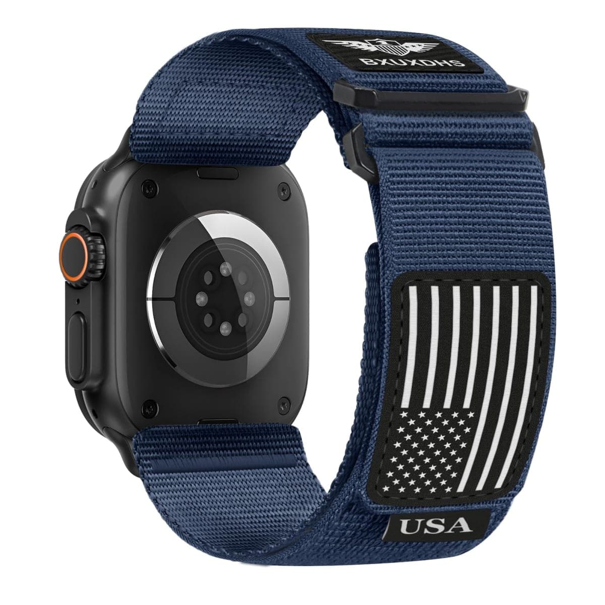 Rugged Nylon Band for Apple Watch Bands for Men Women 42mm 41mm 40mm 38mm Bands Man,Stars-Stripes Flag Woven Sport Strap 30MM Wide Fabric Wristband for Apple Watch Series 11 10 9 8 7 6 5 4 3 SE 3/2