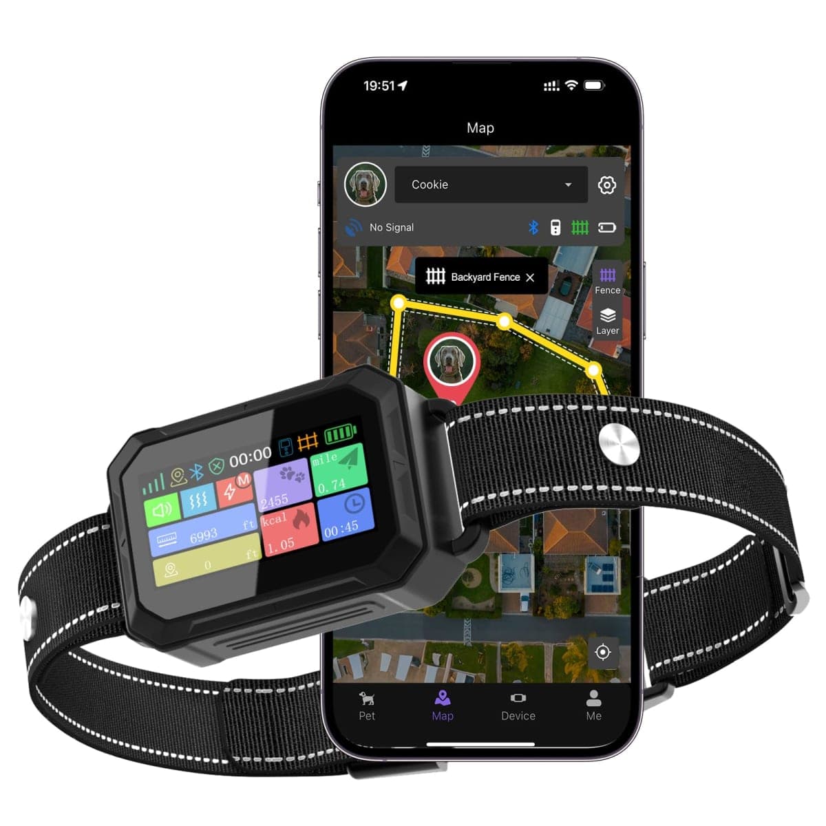 Lilyeel GPS Wireless Dog Collar Fence System - No Monthly Fee App Control