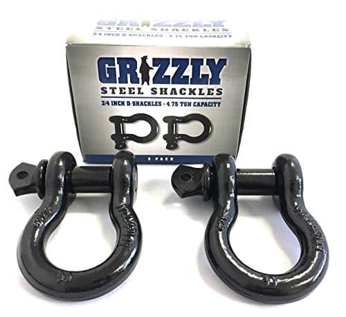 D Ring Shackles, 3/4 Inch, Black, 2 Pack – Heavy Duty Forged Steel with 4.75 Ton Capacity – Ideal for Jeeps, ATV’s, Trucks to use with Recovery,Towing, Snatch Straps,Snatch Block,Tree Savers