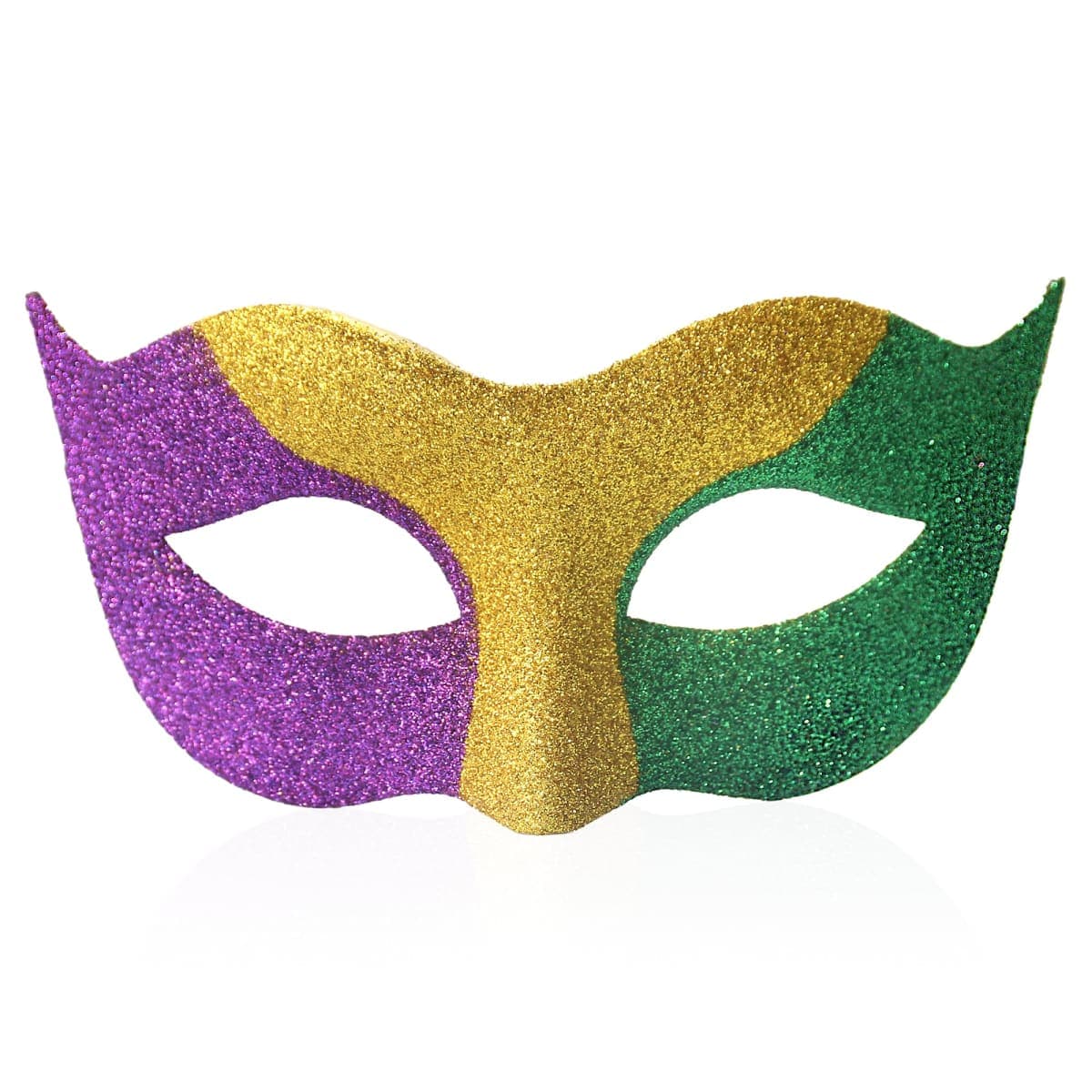 Wildarms Venetian Half Face Masks for Mardi Gras - Glitter Purple/Green/Yellow Masquerade Party Costumes (Color1)