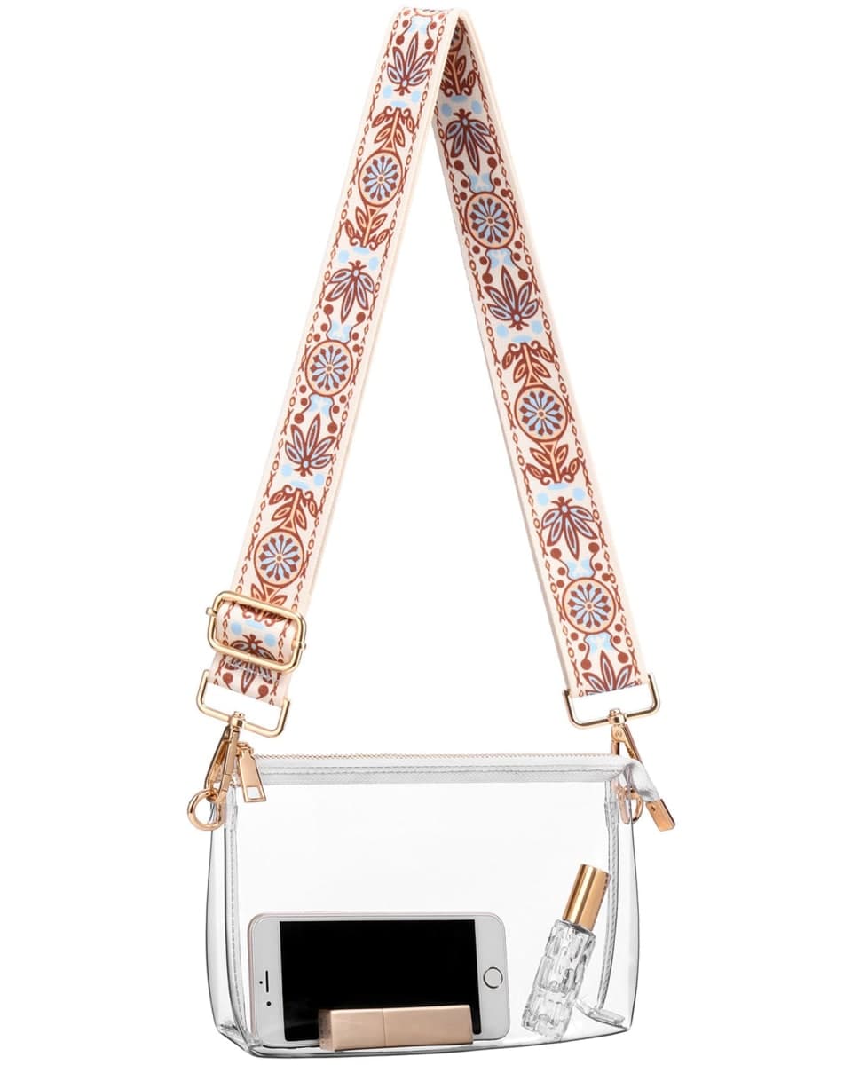 BS-VOG Clear Purse for Women Stadium Approved, Clear Crossbody Bag, Small Clear Stadium Bag for Concerts Sports Events, A11-2
