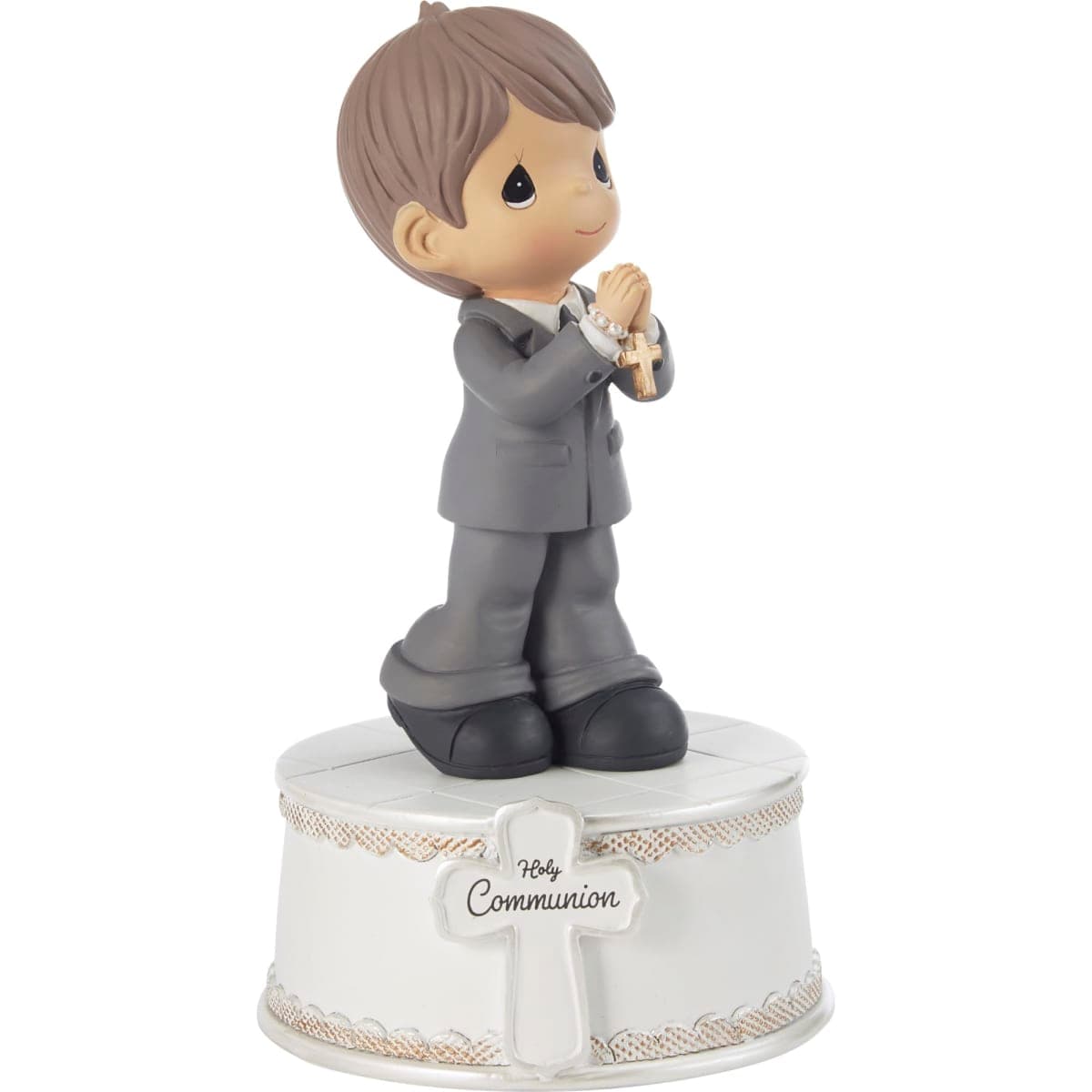 Precious Moments 212103 Holy Communion Boy Resin Musical, Multicolor