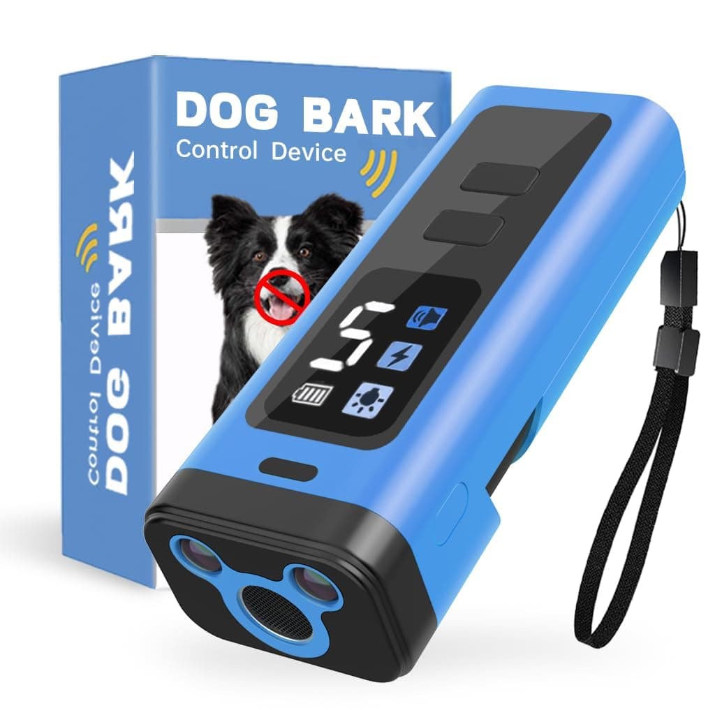 SAMULE Ultrasonic LED Dog Bark Deterrent Device. USB-C Rechargeable Barking Control Device with 5 Modes