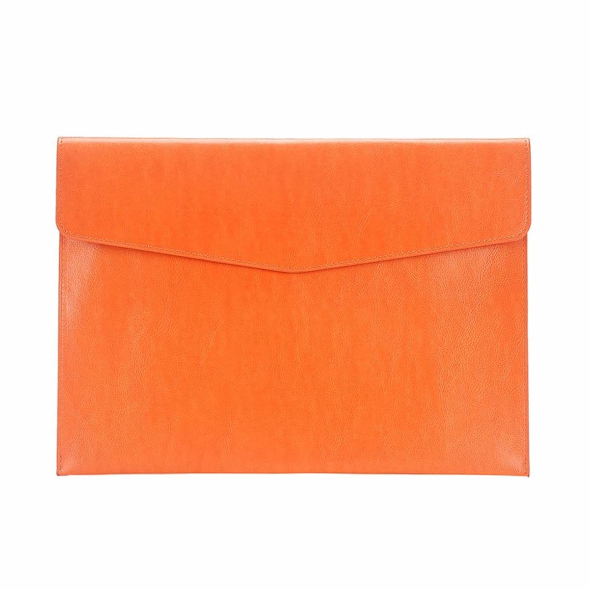 Enyuwlcm PU Leather A4 File Folder Document Holder Envelope Folder Case with Snap Closure for Receipt Contract (Orange)