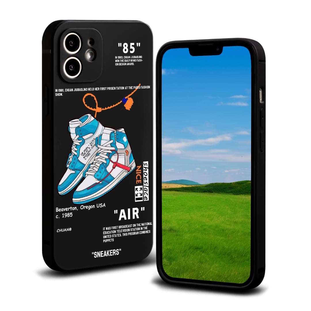 CHBSHENG Cool Phone Case for iPhone 12 Case for Boys Men Street Design Aesthetic Shockproof Basketball Sneaker Sports Designer Cases Compatible with iPhone 12 Black