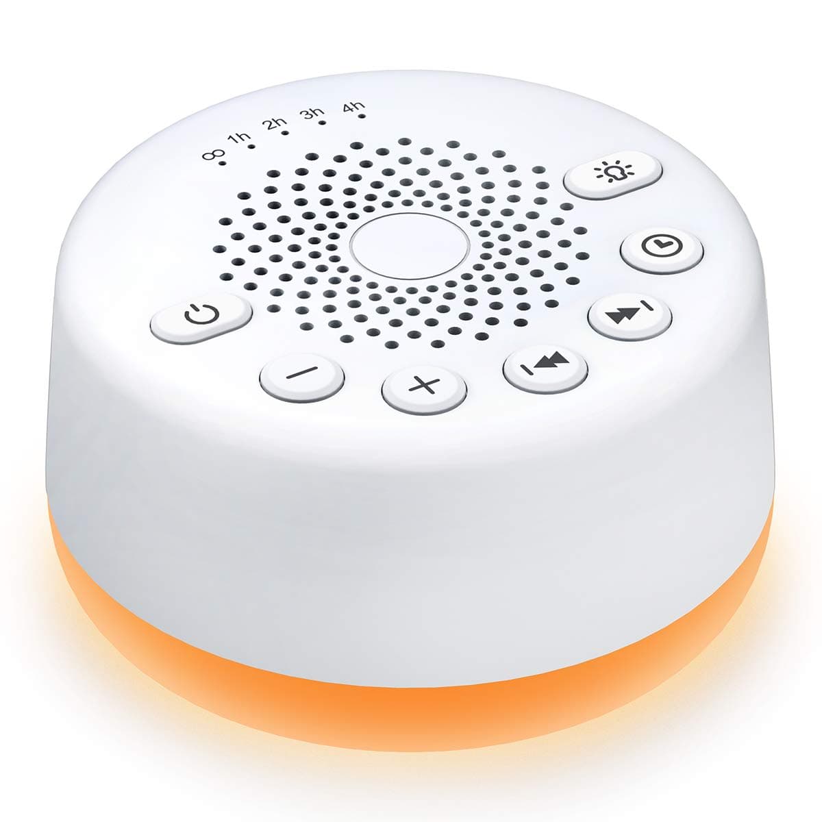 Easysleep Sound White Noise Machine with 25 Soothing Sounds and Night Lights Sound Machines with Memory Function 32 Levels of Volume and 5 Sleep Timer Powered by AC or USB for Sleeping Relaxation (White)