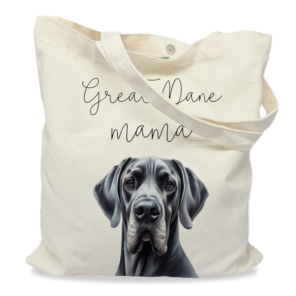 KGHYT Great Dane Mama Canvas Tote Bag for Dog Mom, Reusable Cotton Shoulder Bag, Large Breed Lover Gift.(064)