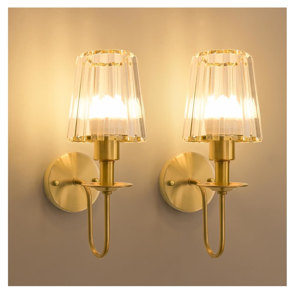 FANIZOL Battery Operated Wall Sconce with Glass Lmpshade